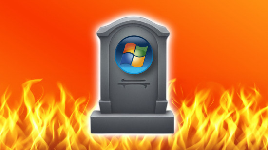 Steam deja de ser compatible con Windows 7 y Windows 8 Lápida con el logotipo de Windows rodeada de llamas, simbolizando el fin del soporte de Steam para los sistemas operativos Windows 7 y Windows 8.