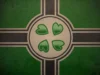 4chan lleva más de una semana fuera de línea y probablemente no volverá Ilustración de una bandera estilizada en tonos verde, negro y beige. En el centro hay un círculo con cuatro corazones verdes orientados como los pétalos de un trébol. La composición recuerda a una cruz nórdica, con líneas negras y bordes claros que se extienden horizontal y verticalmente desde el centro.