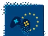 «Stop Killing Games»: la campaña europea entra en su recta final y aun faltan miles de firmas para salvar a los videojuegos Ilustración vectorial minimalista de un mando de videojuego azul oscuro partido en dos, cuyos fragmentos se desintegran en píxeles; a la derecha, el mando está rodeado por un círculo de doce estrellas amarillas que representan la Unión Europea, todo sobre un fondo azul con bordes también pixelados.