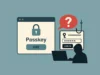 Investigadores revelan nueva técnica para burlar la seguridad de las passkeys Ilustración conceptual de un ataque de phishing que compromete la autenticación con passkey. A la izquierda, una interfaz de inicio de sesión segura con un candado y la palabra 'Passkey'. A la derecha, un hacker a la sombra frente a un portátil, conectado mediante un anzuelo a una pantalla de inicio de sesión falsa con un icono de llave y una burbuja de interrogación roja, simbolizando el engaño.