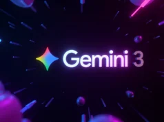 Google lanza Gemini 3 con capacidades mejoradas y un asistente que hace las tareas por ti Fondo oscuro en la que aparece el texto “Gemini 3” iluminado en tonos neón rosados, morados y azules. A la izquierda del texto se ve el logotipo en forma de estrella curva con un degradado multicolor. Alrededor hay líneas y formas luminosas que se desplazan hacia el centro, creando un efecto dinámico y futurista.